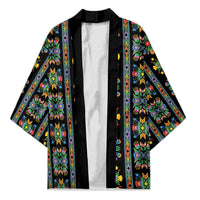 Regalia Stripe Floral Pattern Kimono Colorful Attractive - Wonder Print Shop