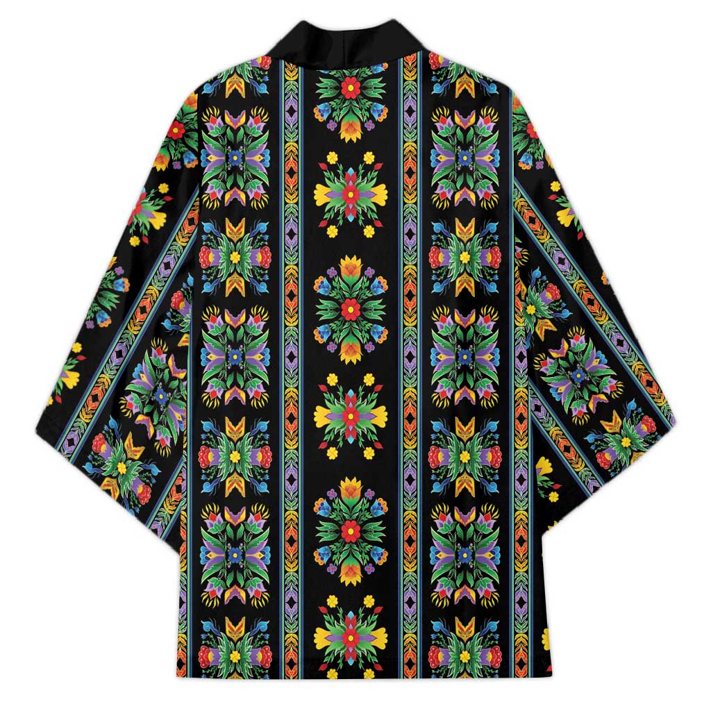 Regalia Stripe Floral Pattern Kimono Colorful Attractive - Wonder Print Shop