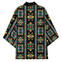 Regalia Stripe Floral Pattern Kimono Colorful Attractive - Wonder Print Shop