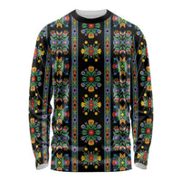 Regalia Stripe Floral Pattern Long Sleeve Shirt Colorful Attractive - Wonder Print Shop