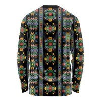 Regalia Stripe Floral Pattern Long Sleeve Shirt Colorful Attractive - Wonder Print Shop