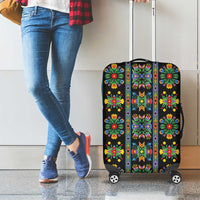 Regalia Stripe Floral Pattern Luggage Cover Colorful Attractive - Wonder Print Shop
