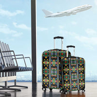 Regalia Stripe Floral Pattern Luggage Cover Colorful Attractive - Wonder Print Shop