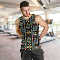 Regalia Stripe Floral Pattern Men Tank Top Colorful Attractive - Wonder Print Shop