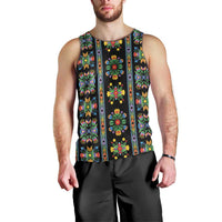 Regalia Stripe Floral Pattern Men Tank Top Colorful Attractive - Wonder Print Shop
