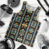 Regalia Stripe Floral Pattern Men Tank Top Colorful Attractive - Wonder Print Shop