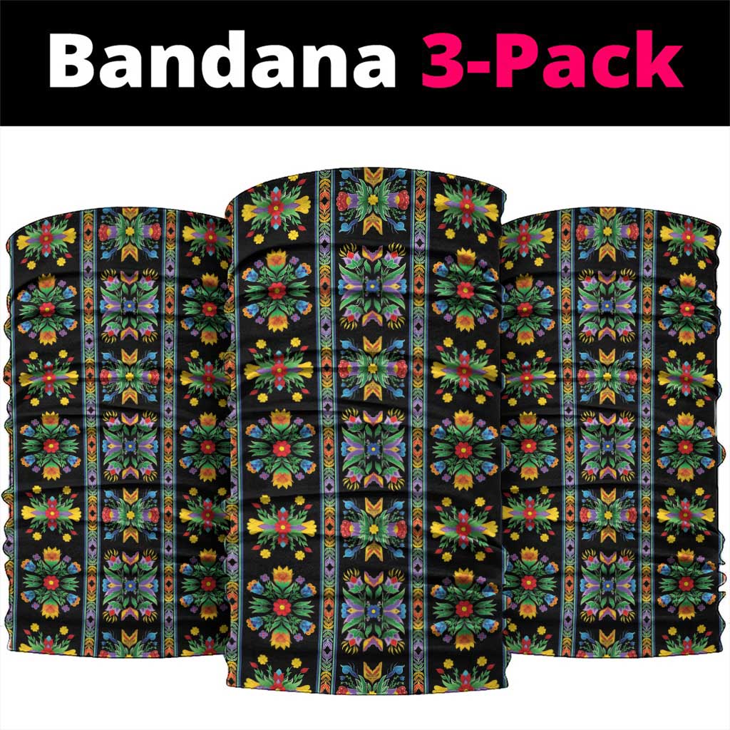 Regalia Stripe Floral Pattern Neck Gaiter Colorful Attractive - Wonder Print Shop