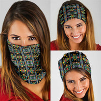 Regalia Stripe Floral Pattern Neck Gaiter Colorful Attractive - Wonder Print Shop