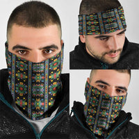 Regalia Stripe Floral Pattern Neck Gaiter Colorful Attractive - Wonder Print Shop