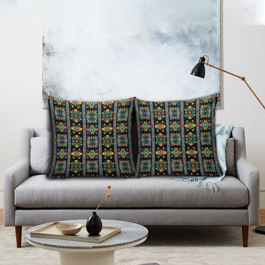 Regalia Stripe Floral Pattern Pillow Cover Colorful Attractive - Wonder Print Shop