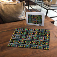 Regalia Stripe Floral Pattern Puzzle Colorful Attractive - Wonder Print Shop