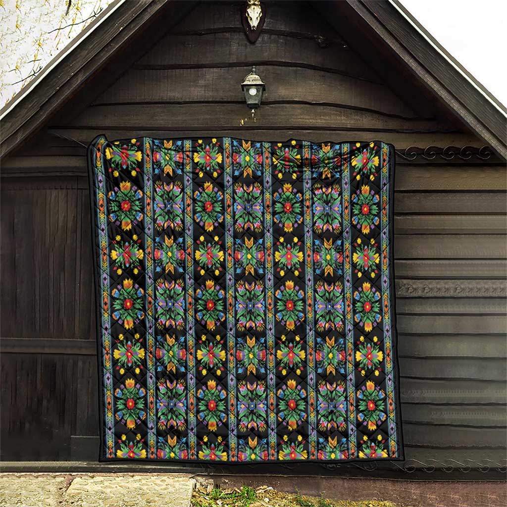 Regalia Stripe Floral Pattern Quilt Colorful Attractive - Wonder Print Shop