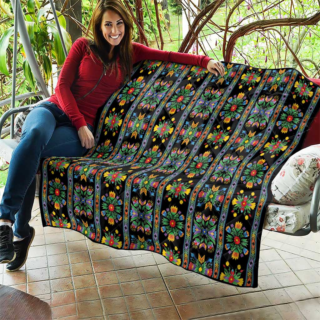 Regalia Stripe Floral Pattern Quilt Colorful Attractive - Wonder Print Shop