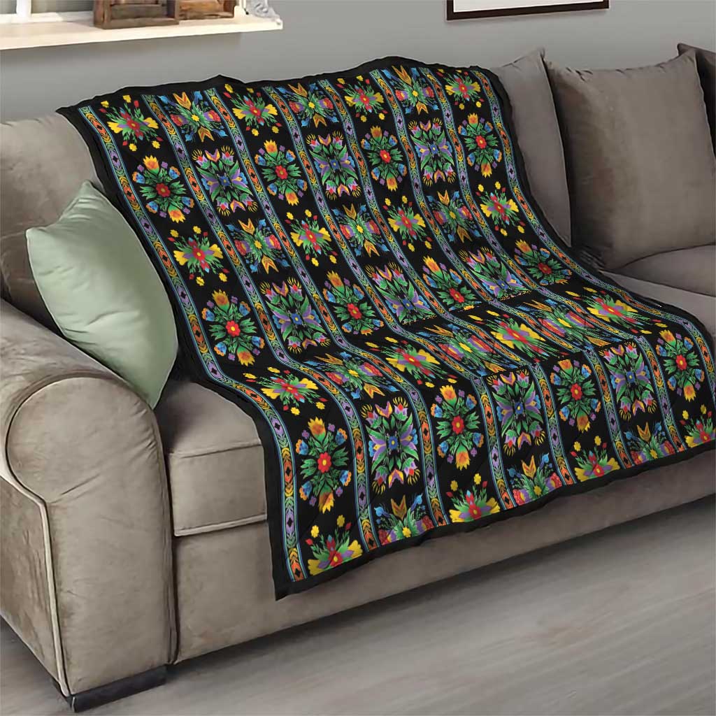 Regalia Stripe Floral Pattern Quilt Colorful Attractive - Wonder Print Shop