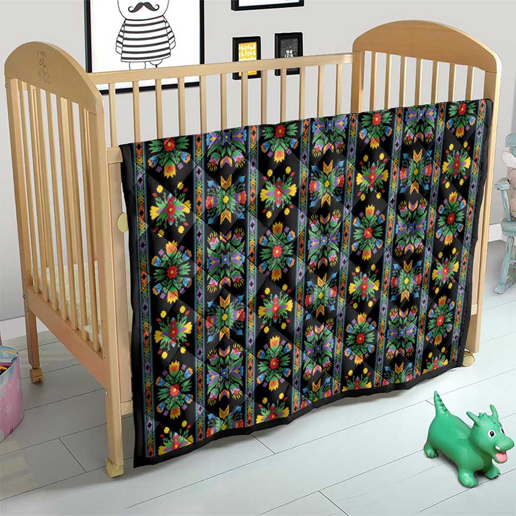 Regalia Stripe Floral Pattern Quilt Colorful Attractive - Wonder Print Shop
