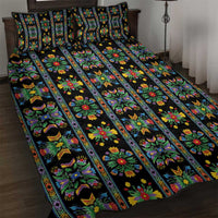 Regalia Stripe Floral Pattern Quilt Bed Set Colorful Attractive - Wonder Print Shop