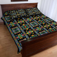Regalia Stripe Floral Pattern Quilt Bed Set Colorful Attractive - Wonder Print Shop