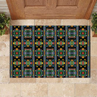 Regalia Stripe Floral Pattern Rubber Doormat Colorful Attractive - Wonder Print Shop