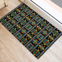 Regalia Stripe Floral Pattern Rubber Doormat Colorful Attractive - Wonder Print Shop