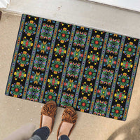 Regalia Stripe Floral Pattern Rubber Doormat Colorful Attractive - Wonder Print Shop