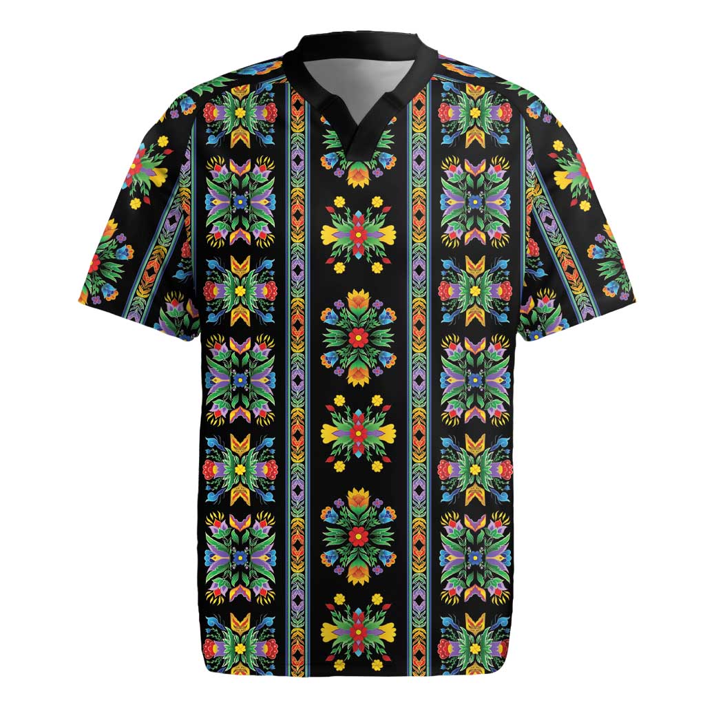 Regalia Stripe Floral Pattern Rugby Jersey Colorful Attractive - Wonder Print Shop