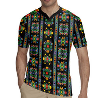 Regalia Stripe Floral Pattern Rugby Jersey Colorful Attractive - Wonder Print Shop