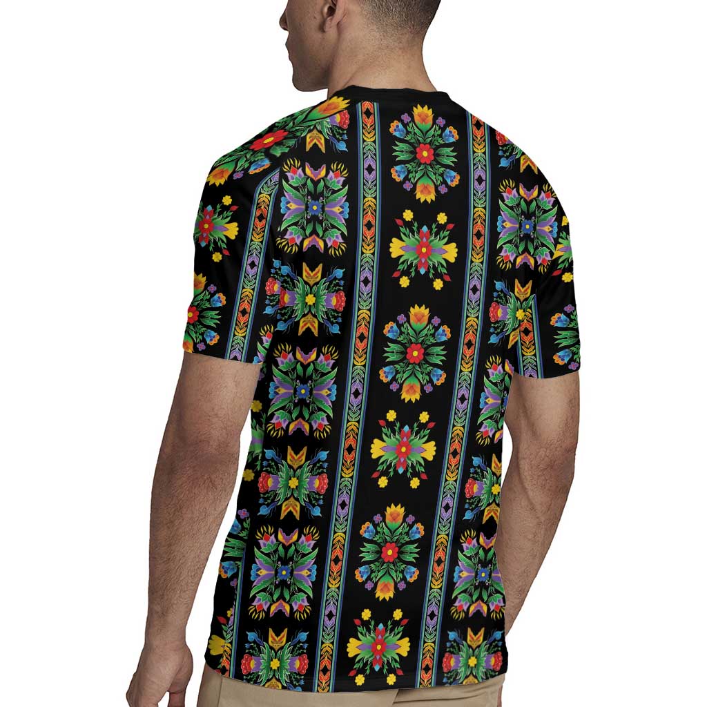 Regalia Stripe Floral Pattern Rugby Jersey Colorful Attractive - Wonder Print Shop