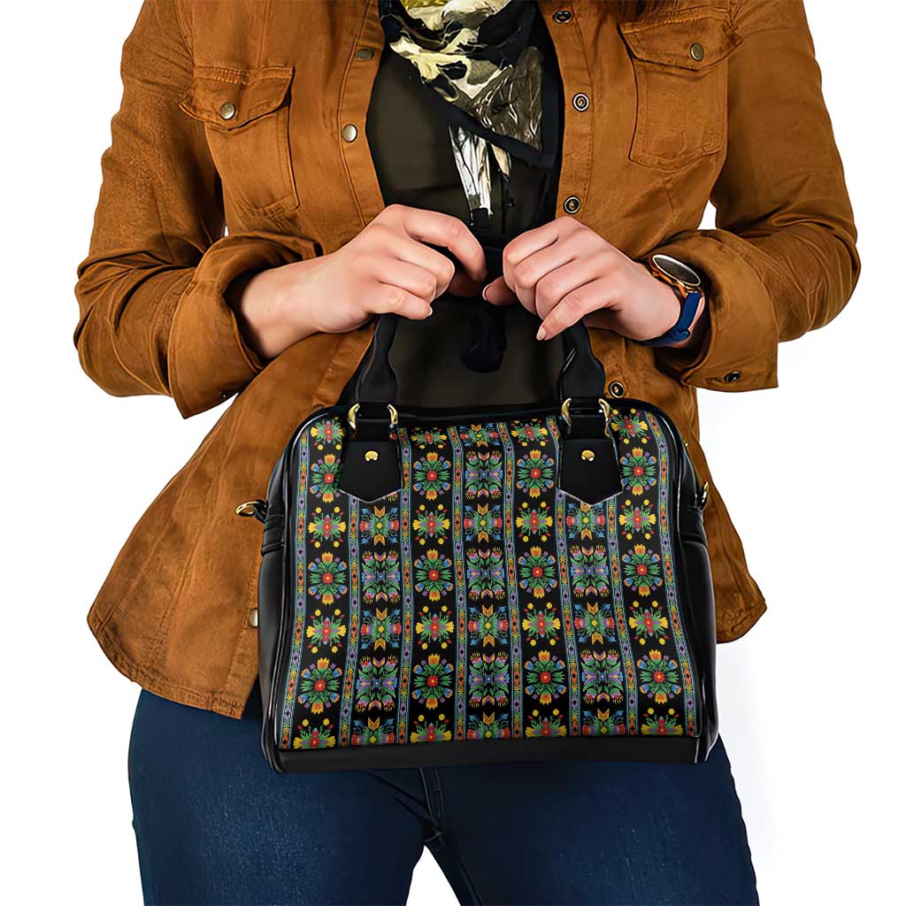 Regalia Stripe Floral Pattern Shoulder Handbag Colorful Attractive - Wonder Print Shop