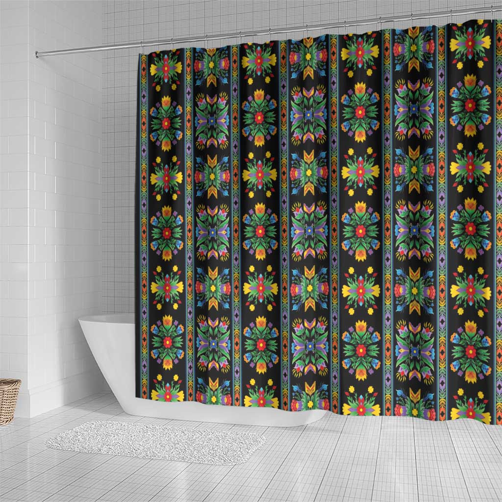 Regalia Stripe Floral Pattern Shower Curtain Colorful Attractive - Wonder Print Shop