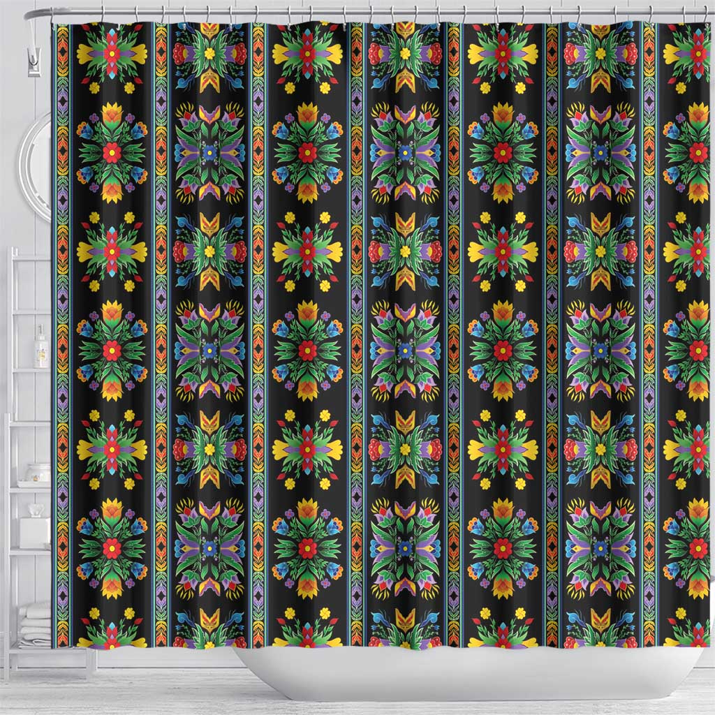 Regalia Stripe Floral Pattern Shower Curtain Colorful Attractive - Wonder Print Shop