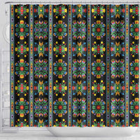 Regalia Stripe Floral Pattern Shower Curtain Colorful Attractive - Wonder Print Shop