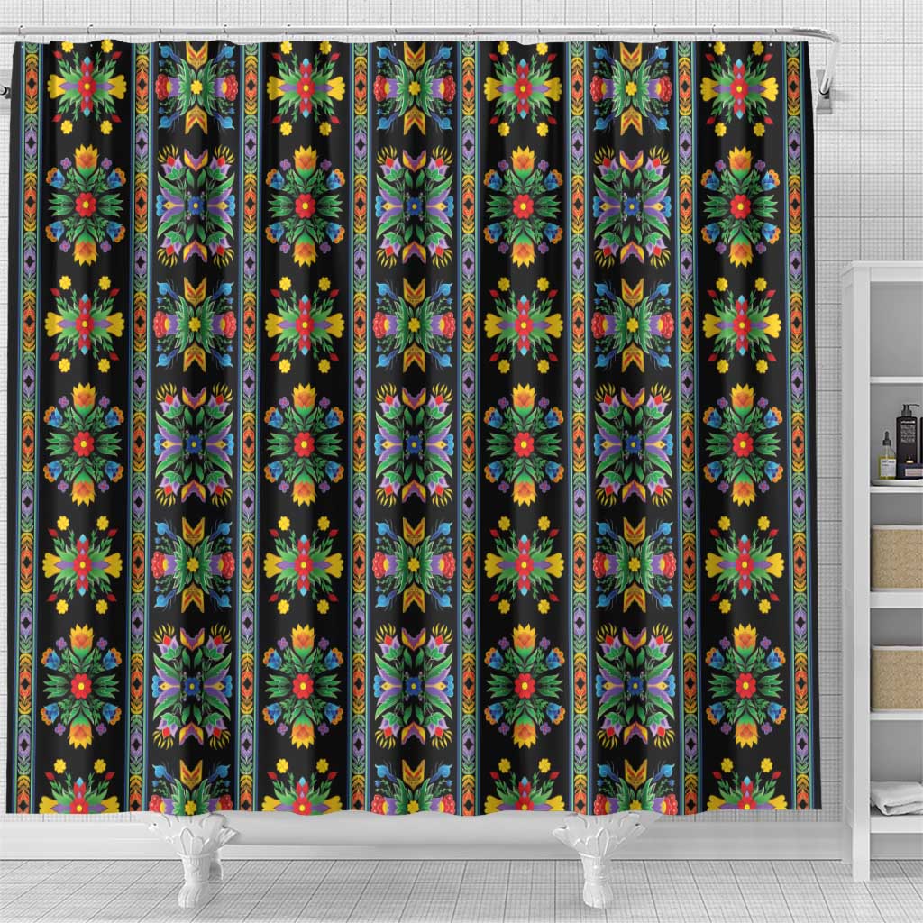 Regalia Stripe Floral Pattern Shower Curtain Colorful Attractive - Wonder Print Shop