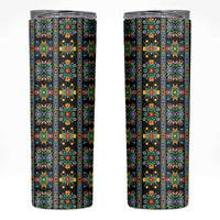 Regalia Stripe Floral Pattern Skinny Tumbler Colorful Attractive - Wonder Print Shop