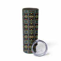 Regalia Stripe Floral Pattern Skinny Tumbler Colorful Attractive - Wonder Print Shop