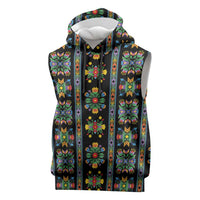 Regalia Stripe Floral Pattern Sleeveless Hoodie Colorful Attractive - Wonder Print Shop