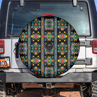 Regalia Stripe Floral Pattern Spare Tire Cover Colorful Attractive - Wonder Print Shop
