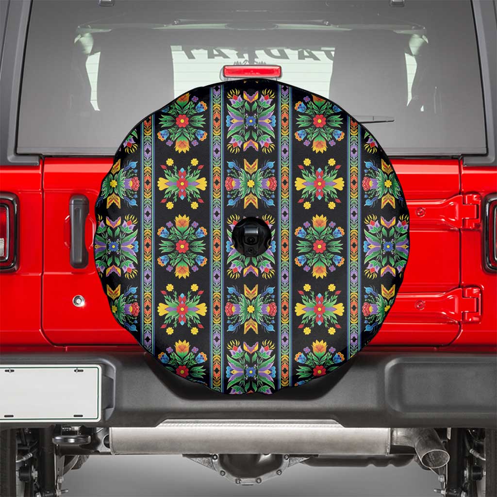 Regalia Stripe Floral Pattern Spare Tire Cover Colorful Attractive - Wonder Print Shop