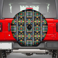 Regalia Stripe Floral Pattern Spare Tire Cover Colorful Attractive - Wonder Print Shop