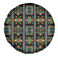 Regalia Stripe Floral Pattern Spare Tire Cover Colorful Attractive - Wonder Print Shop