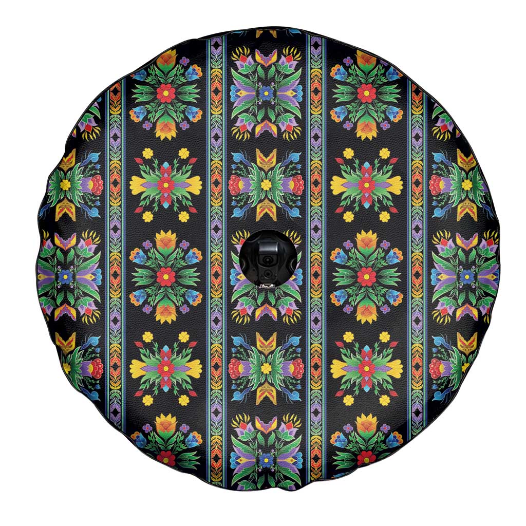 Regalia Stripe Floral Pattern Spare Tire Cover Colorful Attractive - Wonder Print Shop