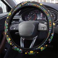 Regalia Stripe Floral Pattern Steering Wheel Cover Colorful Attractive - Wonder Print Shop