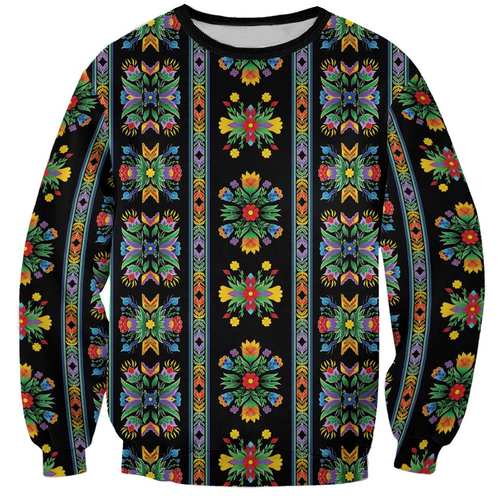 Regalia Stripe Floral Pattern Sweatshirt Colorful Attractive - Wonder Print Shop