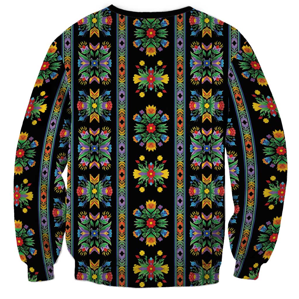 Regalia Stripe Floral Pattern Sweatshirt Colorful Attractive - Wonder Print Shop
