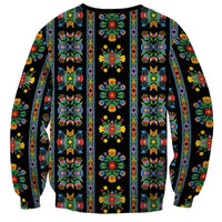 Regalia Stripe Floral Pattern Sweatshirt Colorful Attractive - Wonder Print Shop