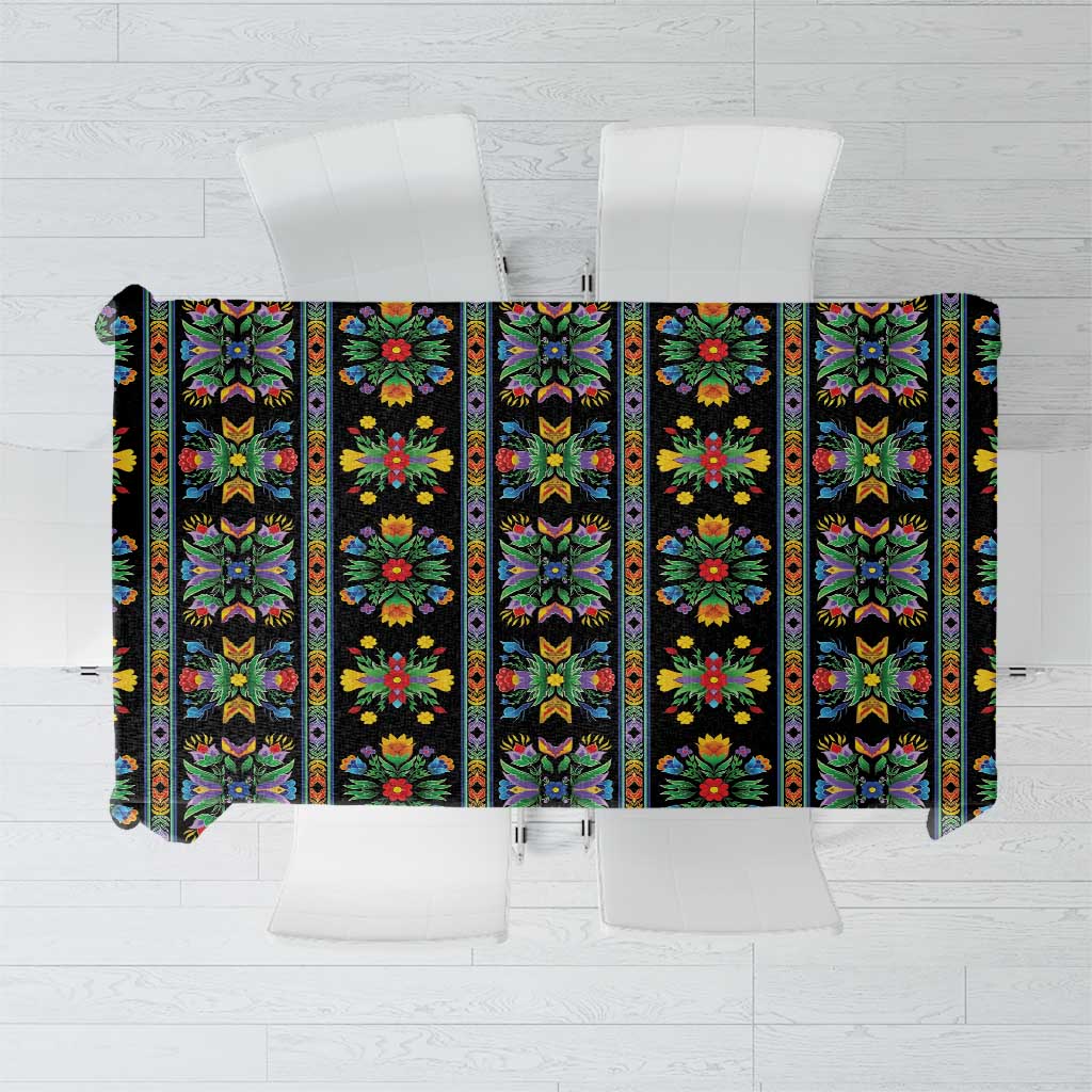 Regalia Stripe Floral Pattern Tablecloth Colorful Attractive - Wonder Print Shop