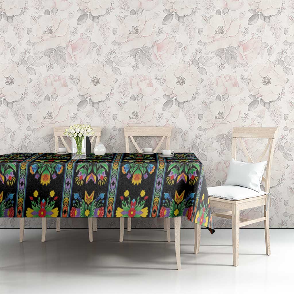 Regalia Stripe Floral Pattern Tablecloth Colorful Attractive - Wonder Print Shop
