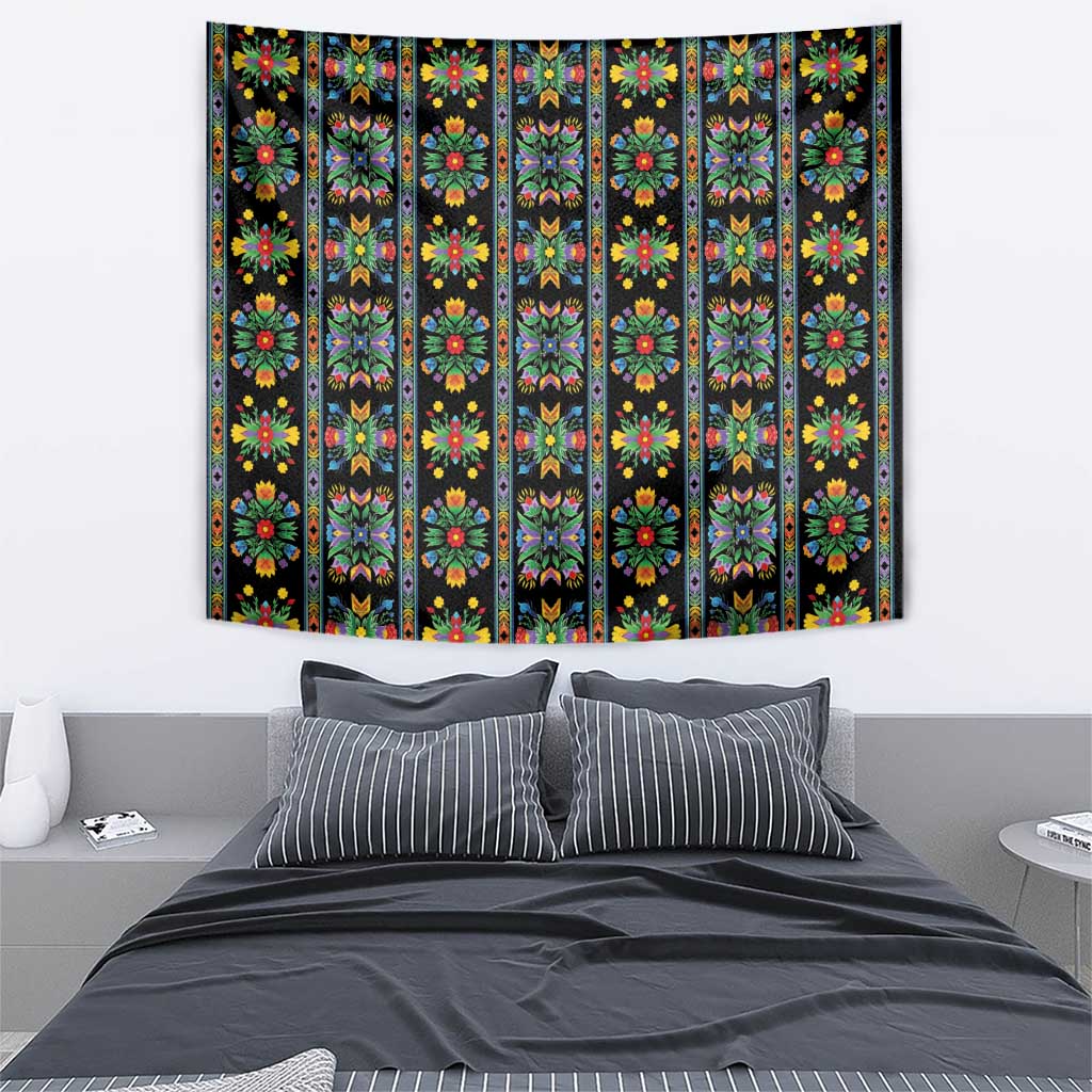 Regalia Stripe Floral Pattern Tapestry Colorful Attractive - Wonder Print Shop