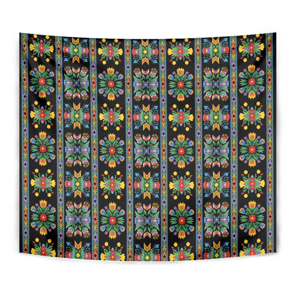 Regalia Stripe Floral Pattern Tapestry Colorful Attractive - Wonder Print Shop
