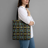 Regalia Stripe Floral Pattern Tote Bag Colorful Attractive - Wonder Print Shop