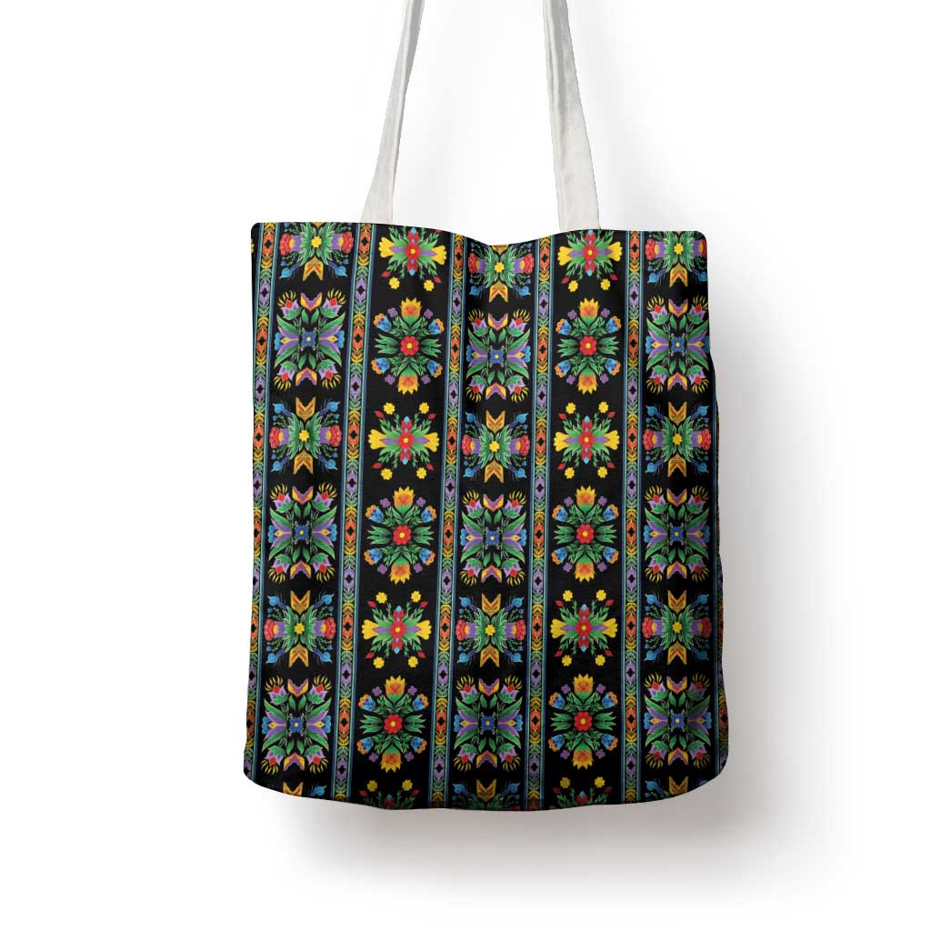 Regalia Stripe Floral Pattern Tote Bag Colorful Attractive - Wonder Print Shop